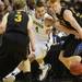 Michigan freshman Mitch McGary attempts to steal the ball from South Dakota State senior Tony Fiegen in the first half of the second round of the NCAA tournament at the Palace in Auburn Hills on Thursday, March 21, 2013. Melanie Maxwell I AnnArbor.com